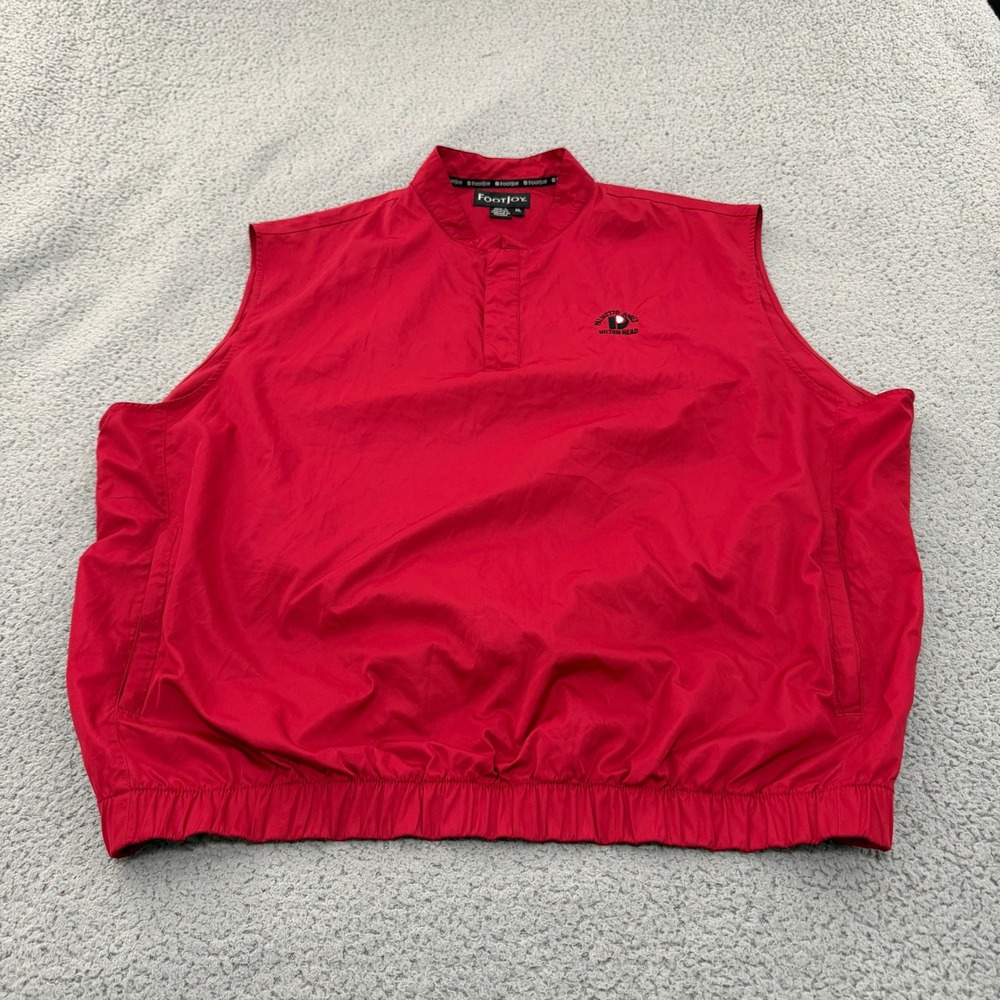 FootJoy Windbreaker Vest Mens XL Red Palmetto Dunes Hilton Head Golf Pullover
